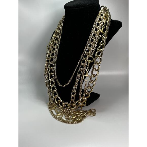 JTV Off Park Collection GOLD TONE MULTI-LAYER Necklace w/ Removable Chains- NWT - Picture 10 of 13